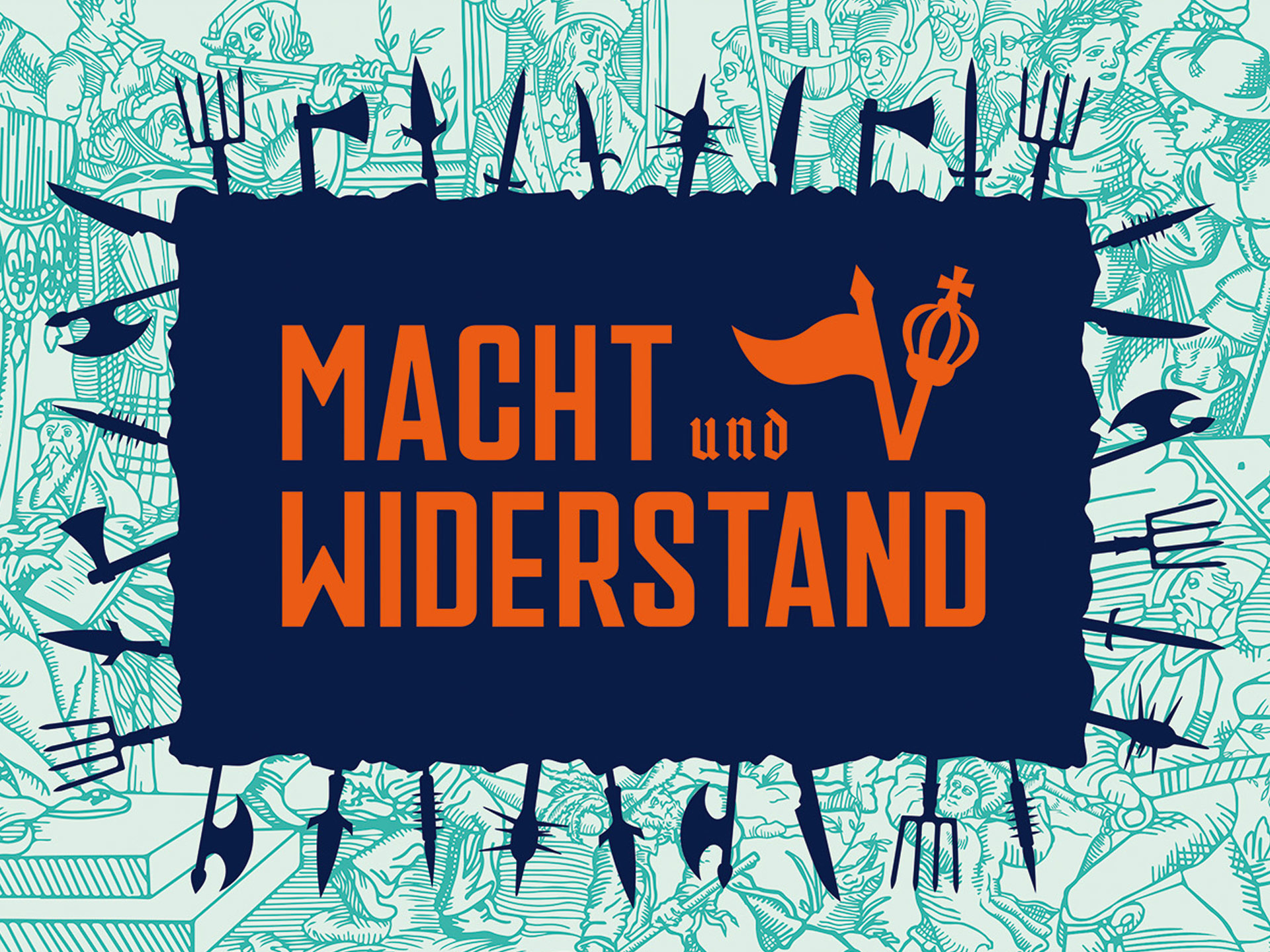 Werbemotiv des Themenjahrs „Macht und Widerstand“.